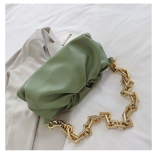 Thick Gold Chains Dumpling Clip Handbag