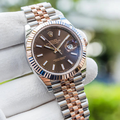 2022 ROLEX DATEJUST 41MM ROSE GOLD CHOCOLATE 126331