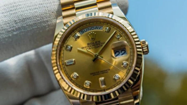 ROLEX UNWORN 2022 DAY-DATE 36 GOLD DIAMOND DIAL 128238