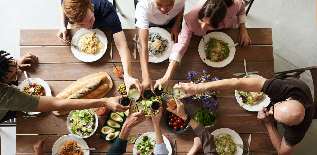 Corporate employees having a meal