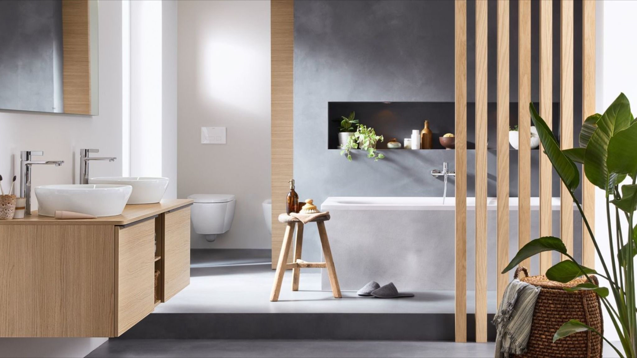 Bathroom with bamboo
