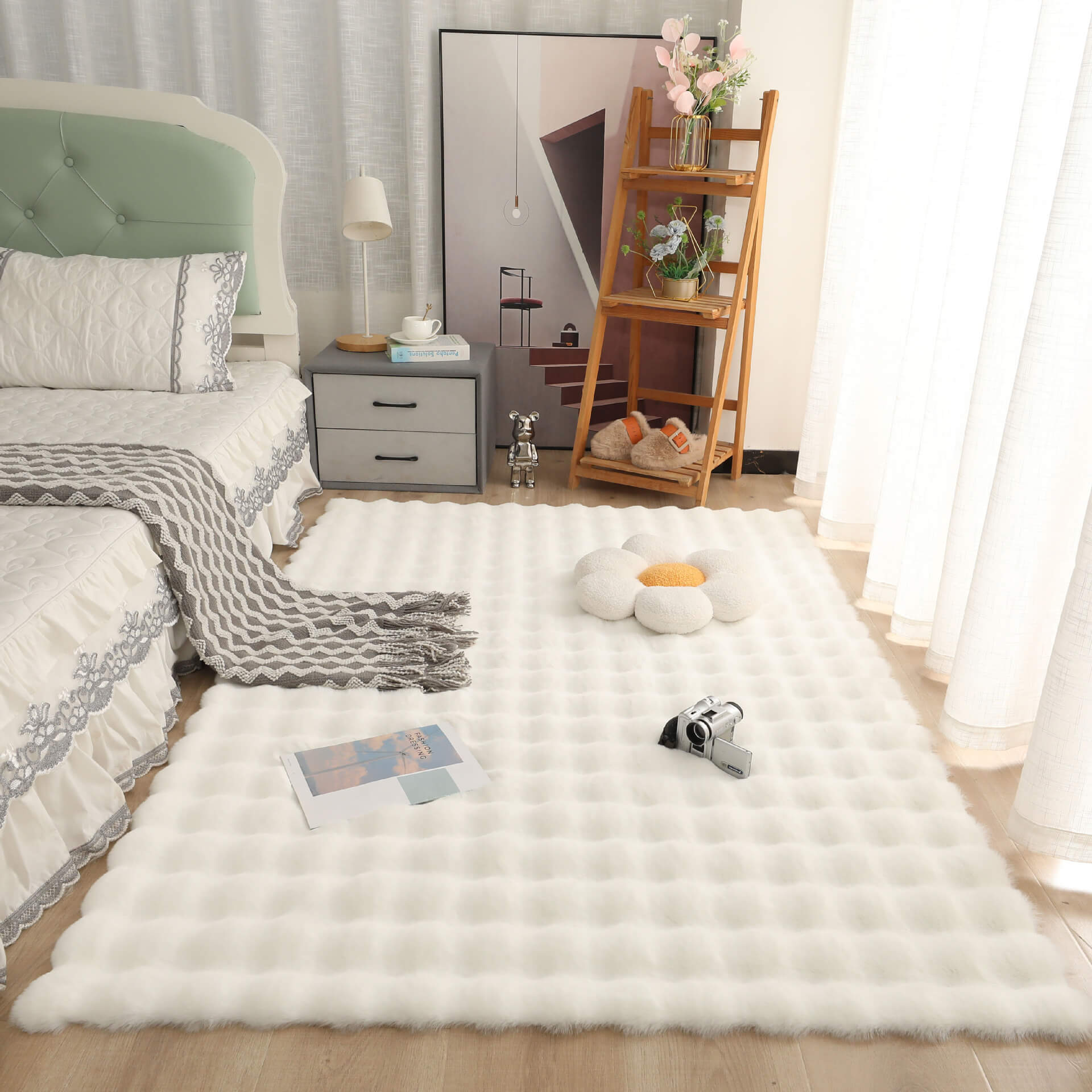 Vintage Bedside Rugs Non-slip Waterproof Living Room Carpet - FunnyFuzzy