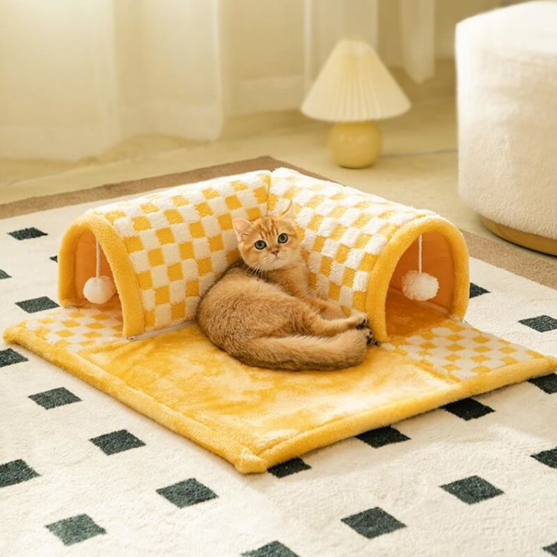 Cat Activity Play Mat Scratch-Resistant Kitten Cat Hiding House 100*100cm Cat  Play Mat With Holes Pet Supplies Accessories - AliExpress