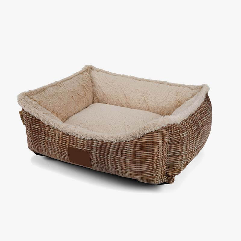 Straw Durable Handmade Cradle Pet Wicker Cat Bed-FunnyFuzzy