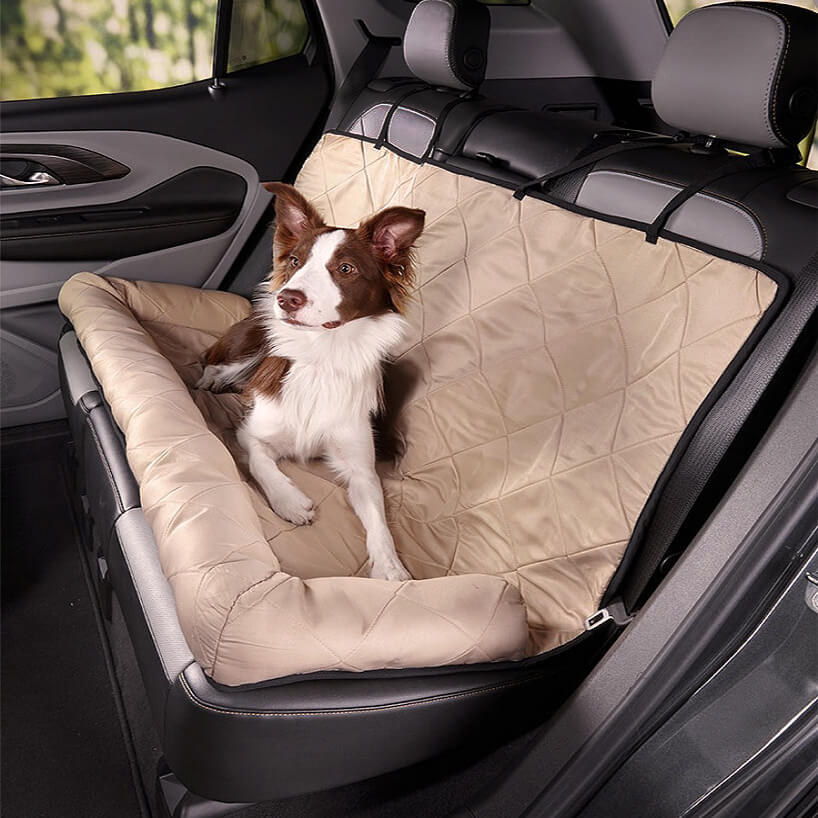 Johnear Siège Auto pour Chien - Lit de Voyage avec Poches - Amovible et  Lavable - Coussin Siège Auto