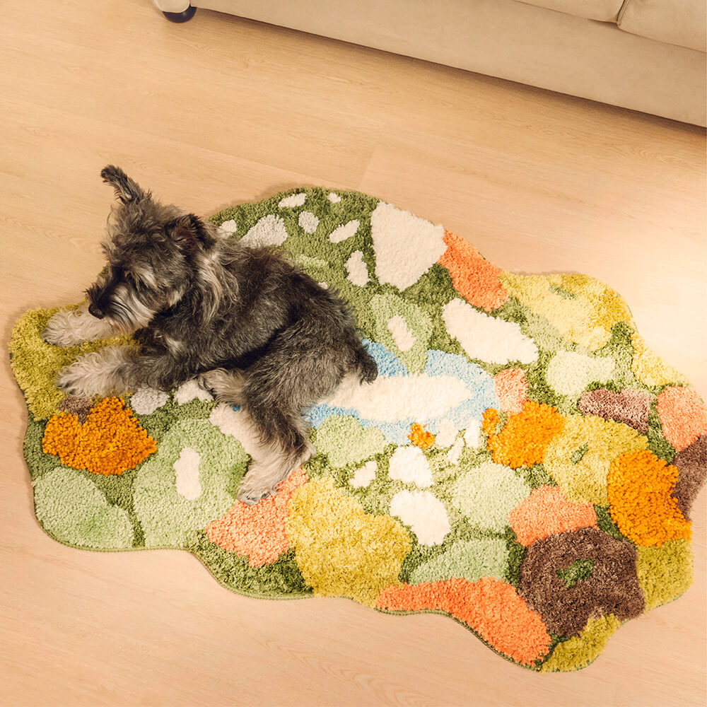 Forest Flocking Moss Rug Irregular Floor Mat Pet Mat