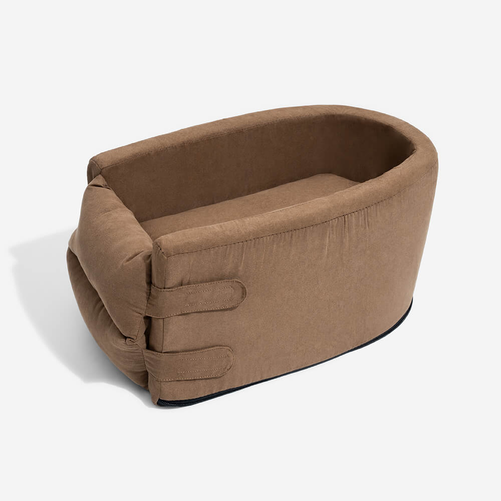 Image of Suede Oval Lookout Console Pet Car Seat