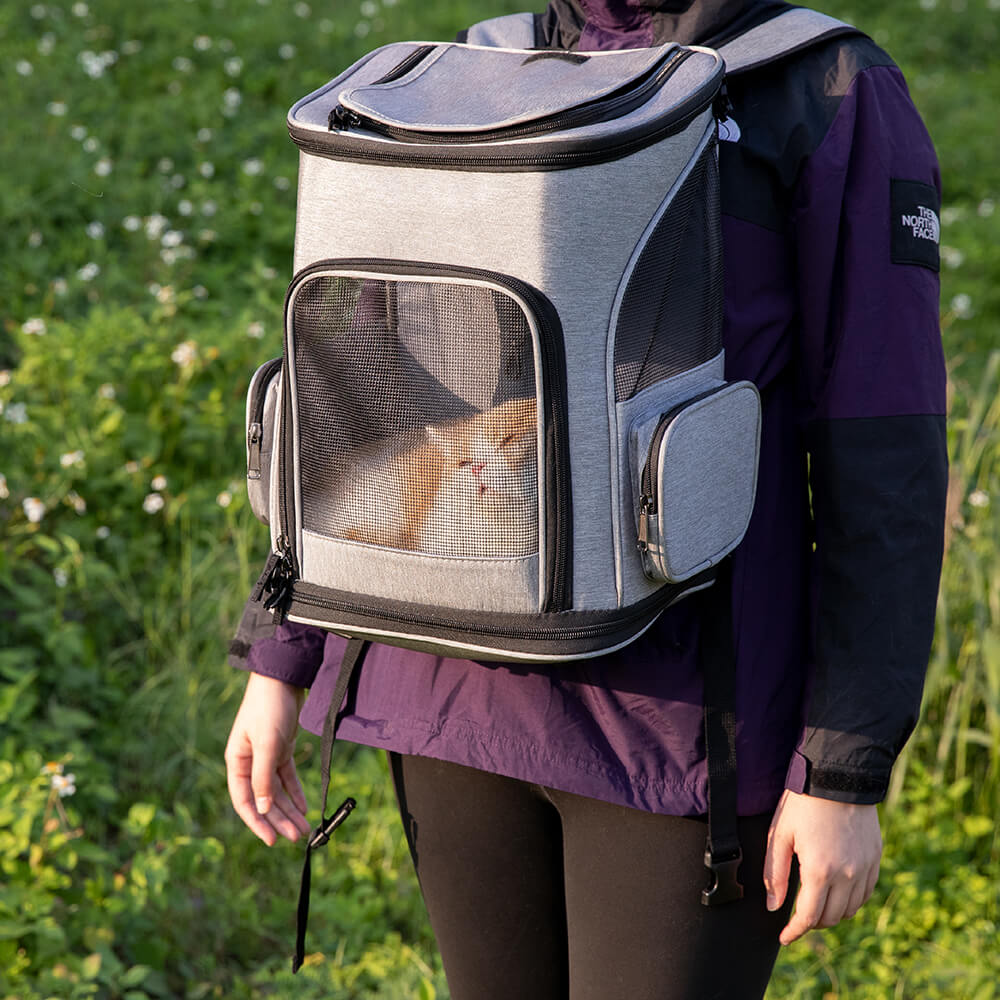 Image of Portable Folding Travel Large Pet Carrier Bag Backpack