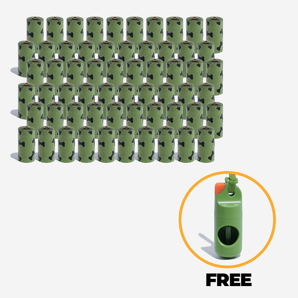 Image of 900 Pcs Biodegradable Dog Poop Bags With Free Bird Poop Bags Dispenser