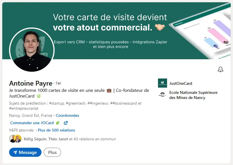 Profil Linkedin Antoine Payre