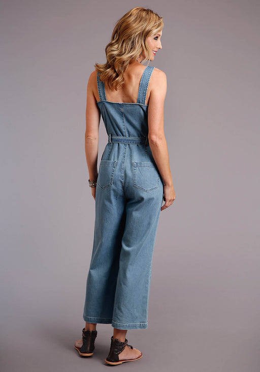 VEDA  Tencel Denim Jumpsuit With Straps With Big Rings Detail – Point Zero