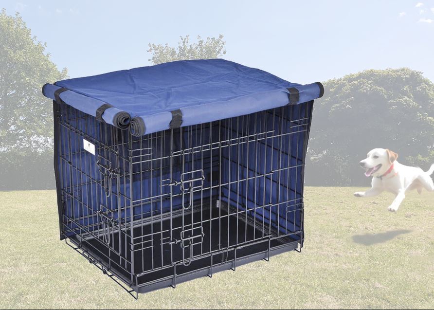 Image of Settledown 2 Door Blue Waterproof Dog Crate Cover - Small 24 Inch