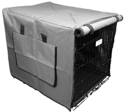 Image of Grey Waterproof Dog Crate Covers - Grey - Medium 30 inches - Doggie Solutions