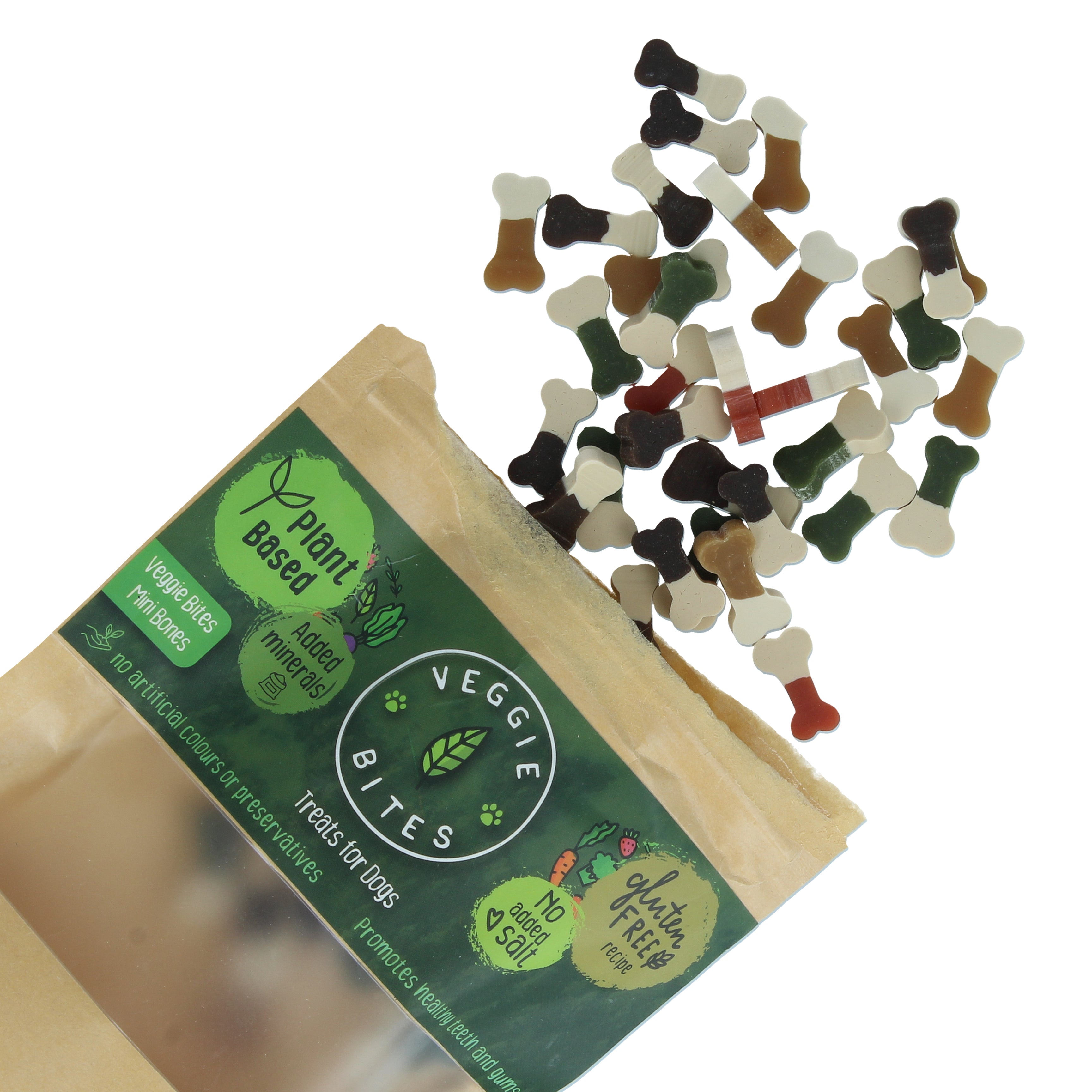 Image of Veggie Bites Mini Bone Dog Treats - Plant Based, Gluten Free 100g