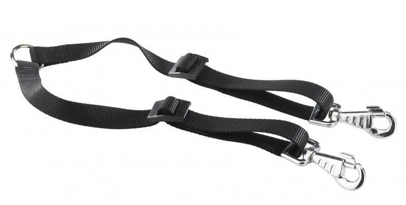 Image of Twin Double Nylon Dog Lead - Black - Medium 15mm