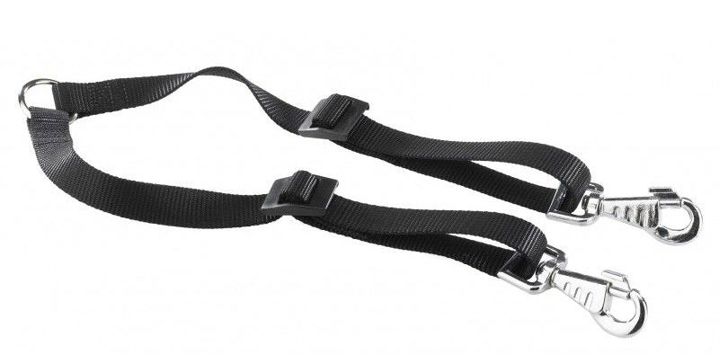 Image of Twin Double Nylon Dog Lead - Black - Small 10mm