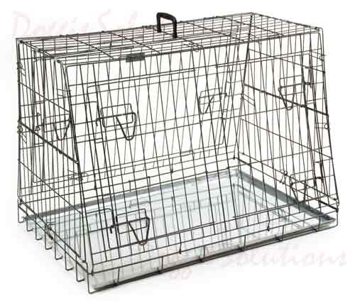 Image of 3 Door Dog Car Crate - Black - Large - Doggie Solutions