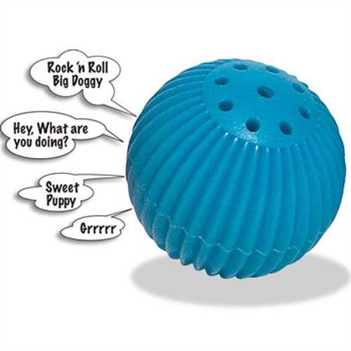 Image of Talking Babble Ball Dog Chew Toy - Blue - Small