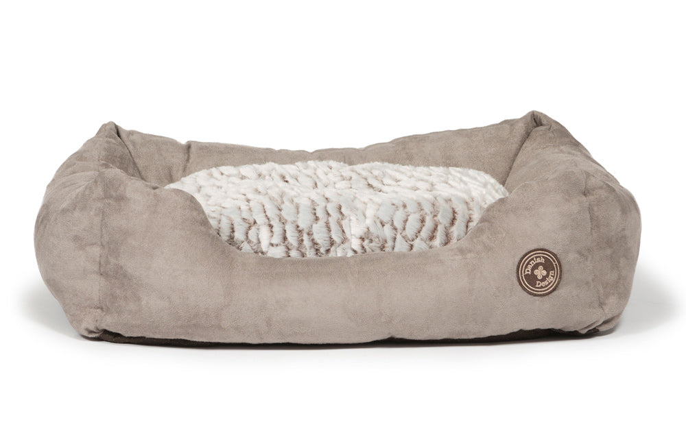 Image of Danish Design Arctic Rectangular Snuggle Dog Bed - Grey - Small 18 inches
