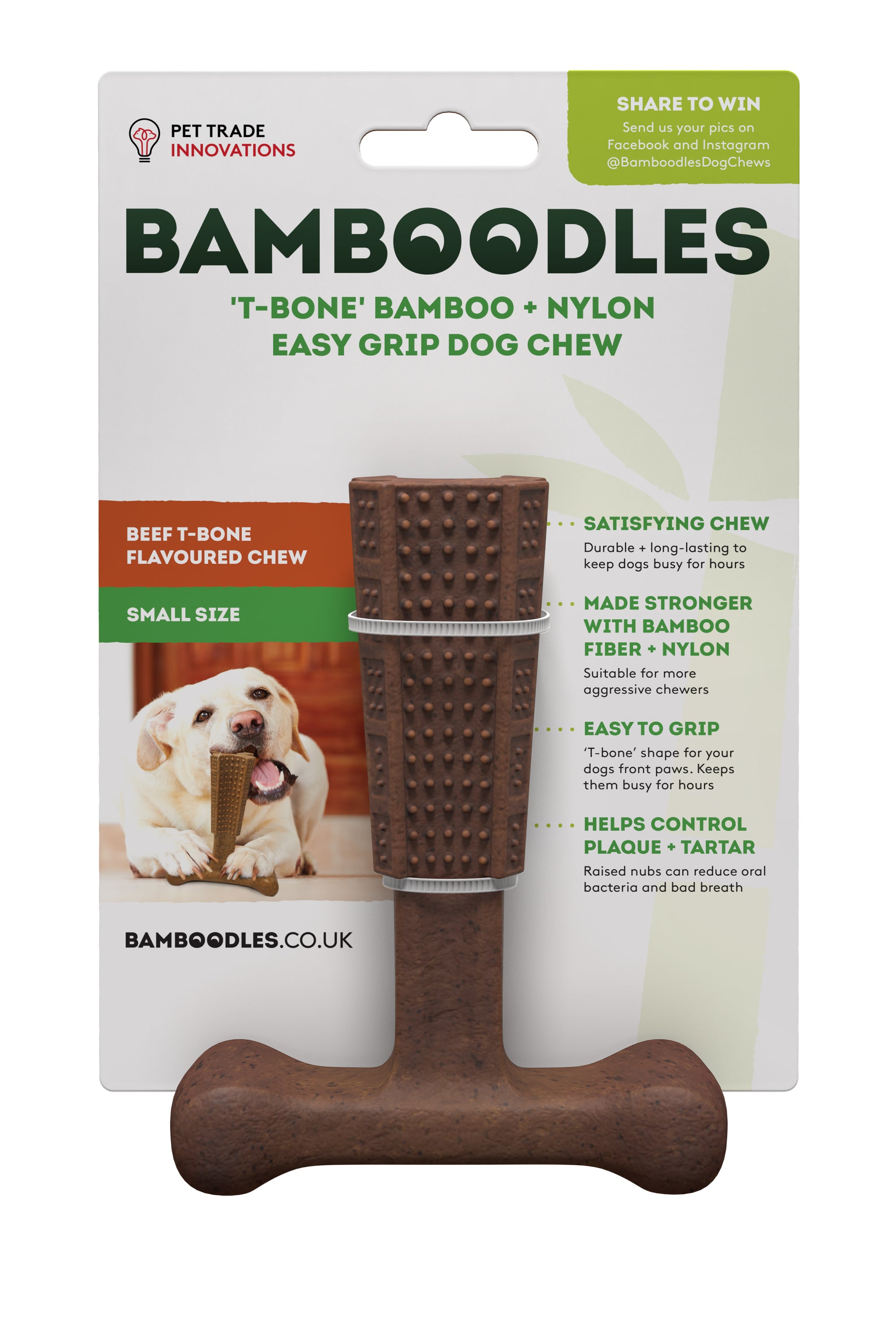 Image of Bamboodles T-bone Beef Flavour Dog Chew - Large