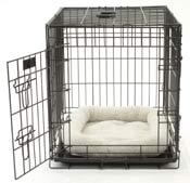 Image of Premium Fold Flat Black Dog Crate With Warm Fleece Included - Medium - Doggie Solutions