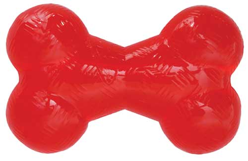 Image of Mighty Mutts Rubber Bone Tough Dog Toy - Red - Small