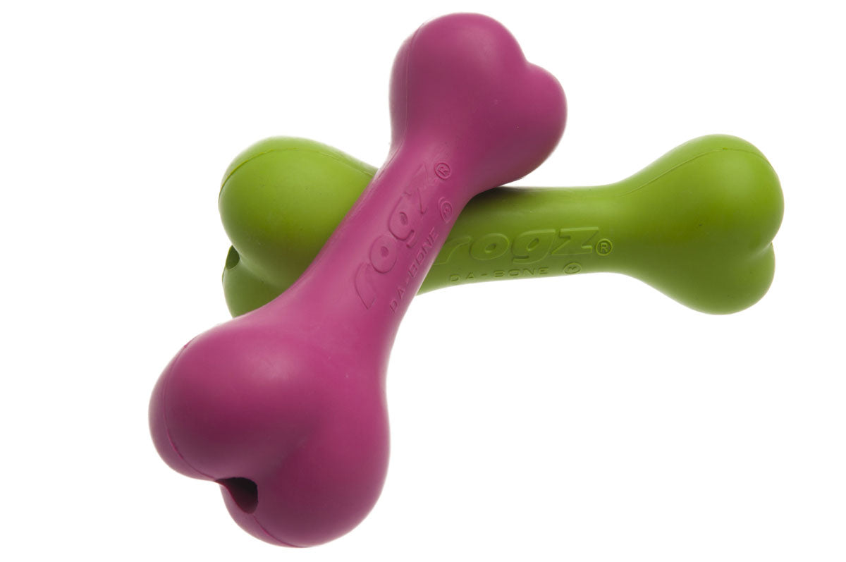 Image of Rogz Da Bone Dog Bone Chew Toy - Lime - Large