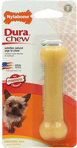 Image of Nylabone Dura Chew Petite Dog Bone - Bacon Flavour 3.5 Inches