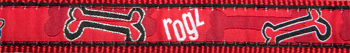 Image of Rogz Fancy Dress Red Bones Dog Lead - Large