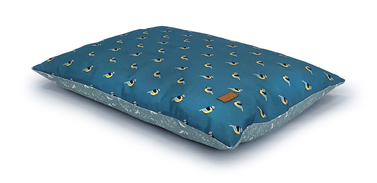 Image of FatFace Flying Birds Deep Filled Dog Duvet - Blue - Large