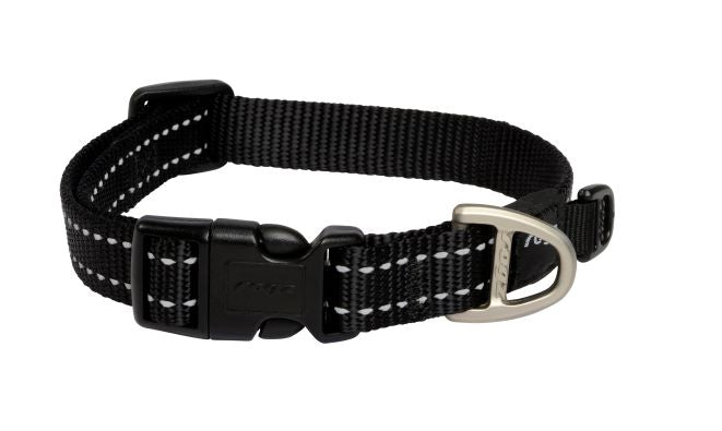 Image of Rogz Utility Classic Reflective Dog Collar - Black - Medium