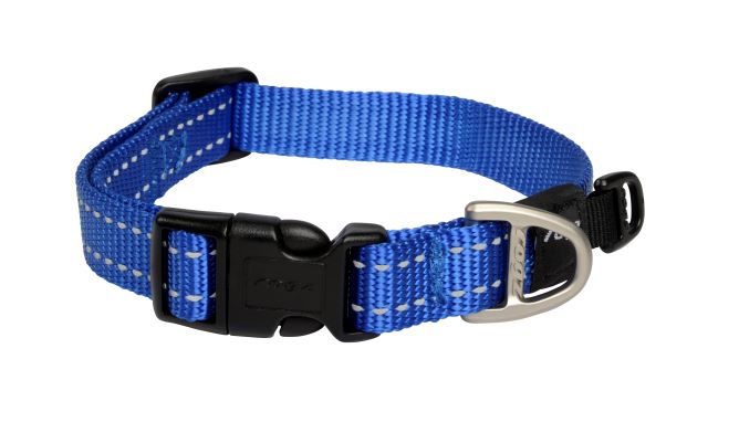 Image of Rogz Utility Classic Reflective Dog Collar - Blue - Medium