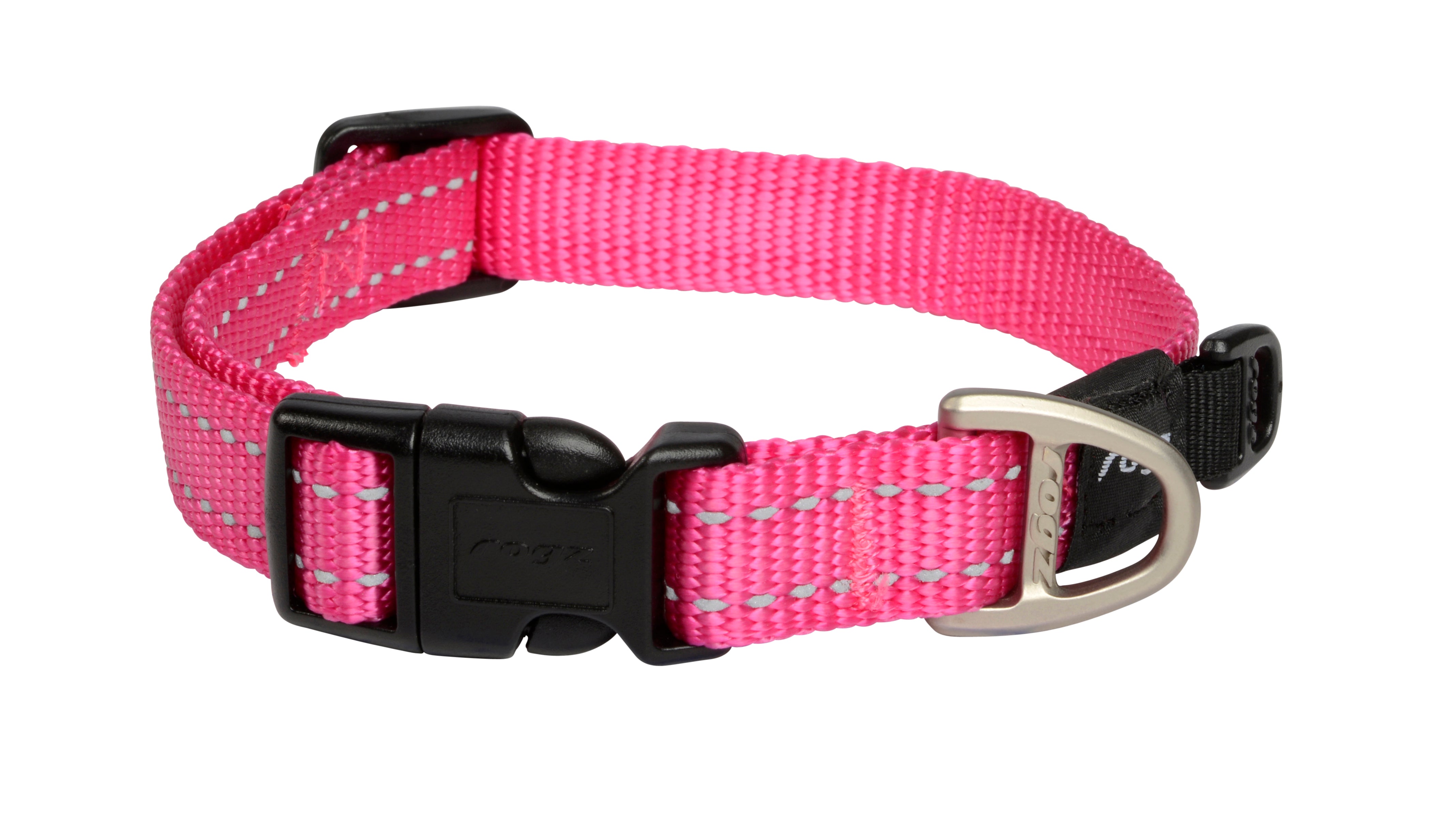 Image of Rogz Utility Classic Reflective Dog Collar - Pink - Small