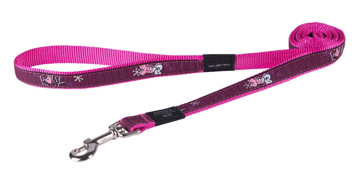 Image of Rogz Fancy Dress Pink Love Dog Lead - Medium