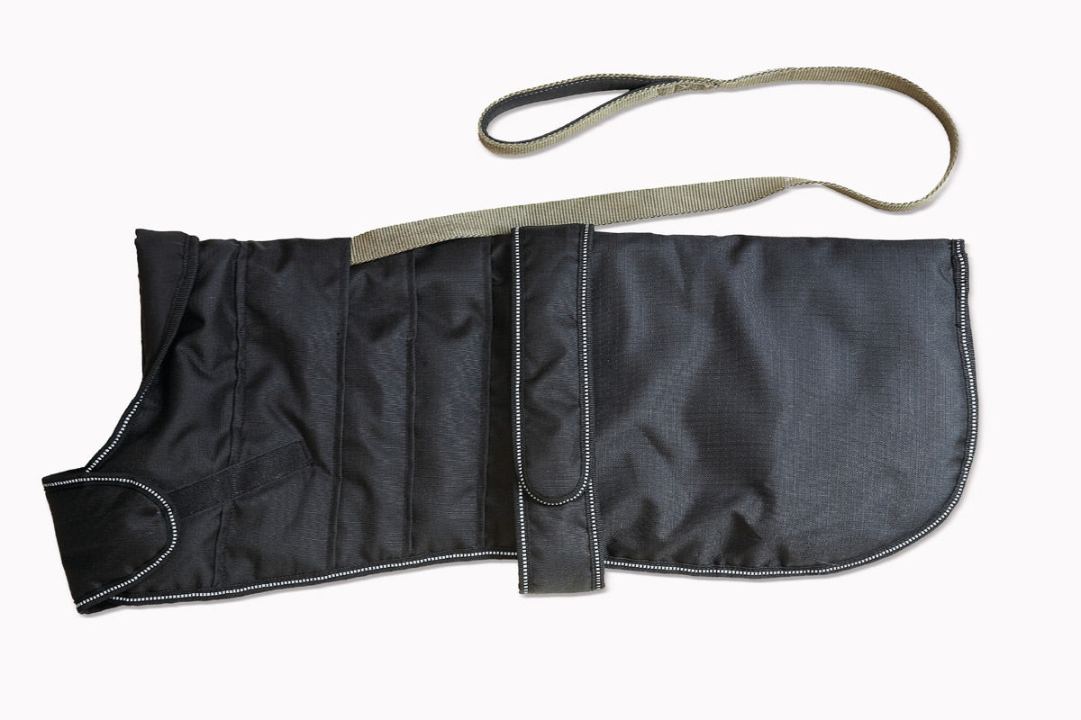 Image of Danish Design Waterproof Harness Dog Coat - Black - 10 Inches