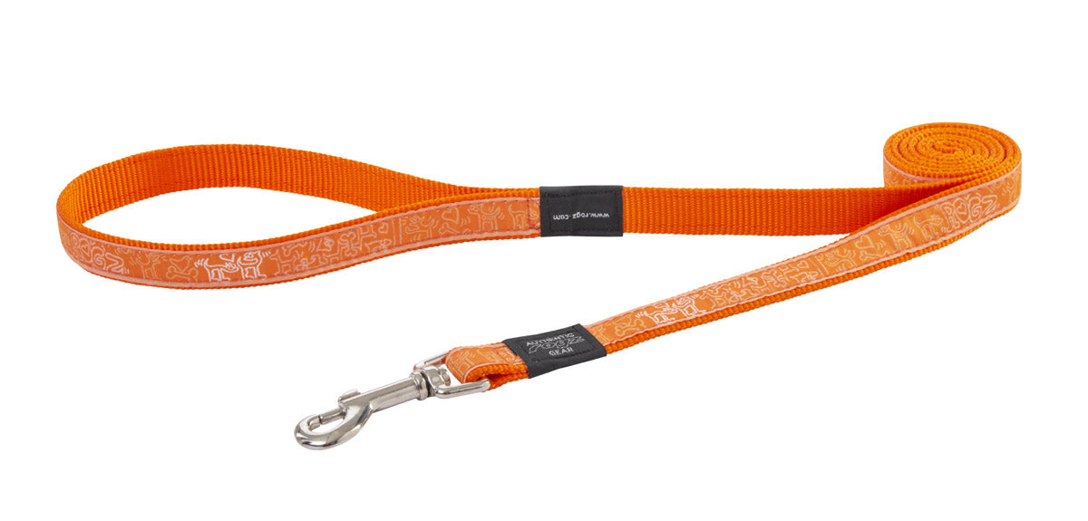 Image of Rogz Fancy Dress Orange Doodle Dog Lead - Medium