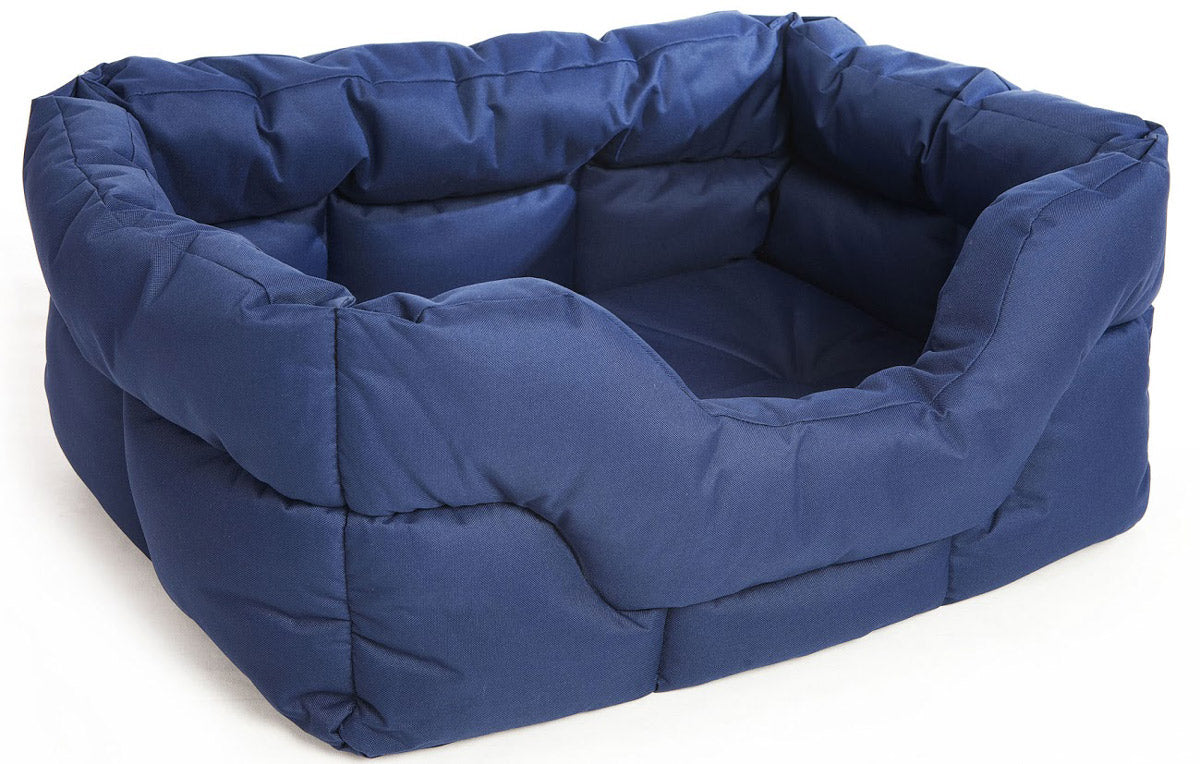 Image of Heavy Duty Deep Filled Waterproof Rectangular Dog Bed - Blue - Large