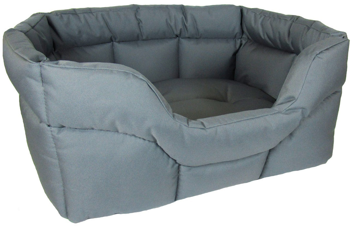 Image of Heavy Duty Deep Filled Waterproof Rectangular Dog Bed - Grey - Medium