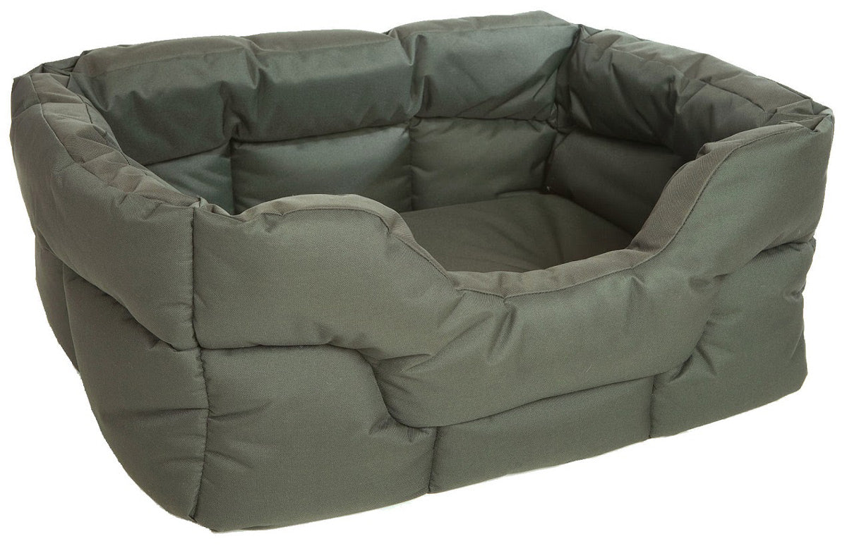 Image of Heavy Duty Deep Filled Waterproof Rectangular Dog Bed - Green - Jumbo