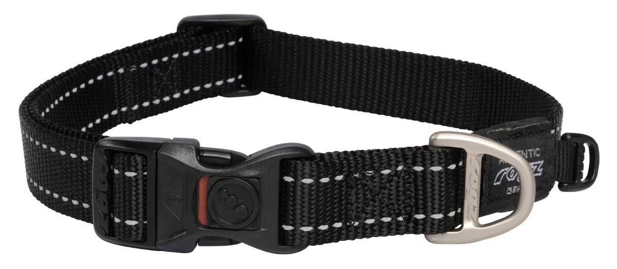 Image of Rogz Utility Classic Reflective Dog Collar - Black - Large