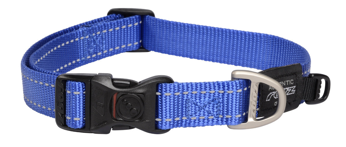 Image of Rogz Utility Classic Reflective Dog Collar - Blue - Large