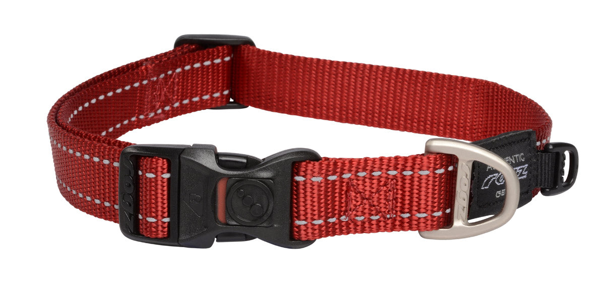 Image of Rogz Utility Classic Reflective Dog Collar - Red - Large