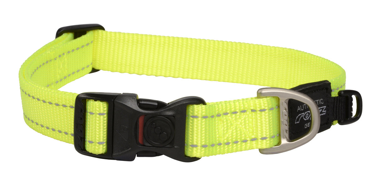 Image of Rogz Utility Classic Reflective Dog Collar DayGlo Yellow - Large