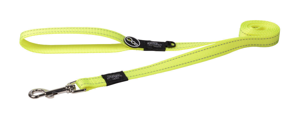 Image of Rogz Utility Classic Reflective Dog Lead - DayGlo Yellow - Extra Large