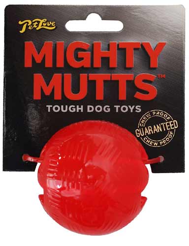 Image of Mighty Mutts Tough Dog Toys Rubber Ball - Red - Small