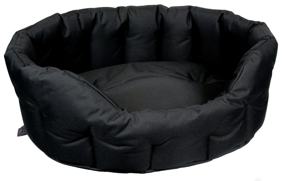 Image of Heavy Duty Deep Filled Waterproof Oval Softee Dog Bed - Black - Size Jumbo
