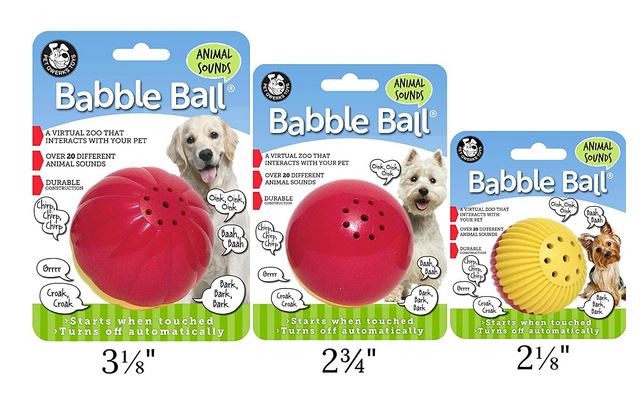 Image of Animal Sounds Babble Ball Dog Toy - Red - Large 3 1/8 Inches