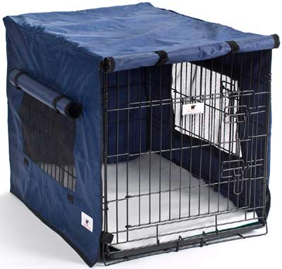 Image of Blue Waterproof Dog Crate Cover - Blue - Medium 30 inches - Doggie Solutions