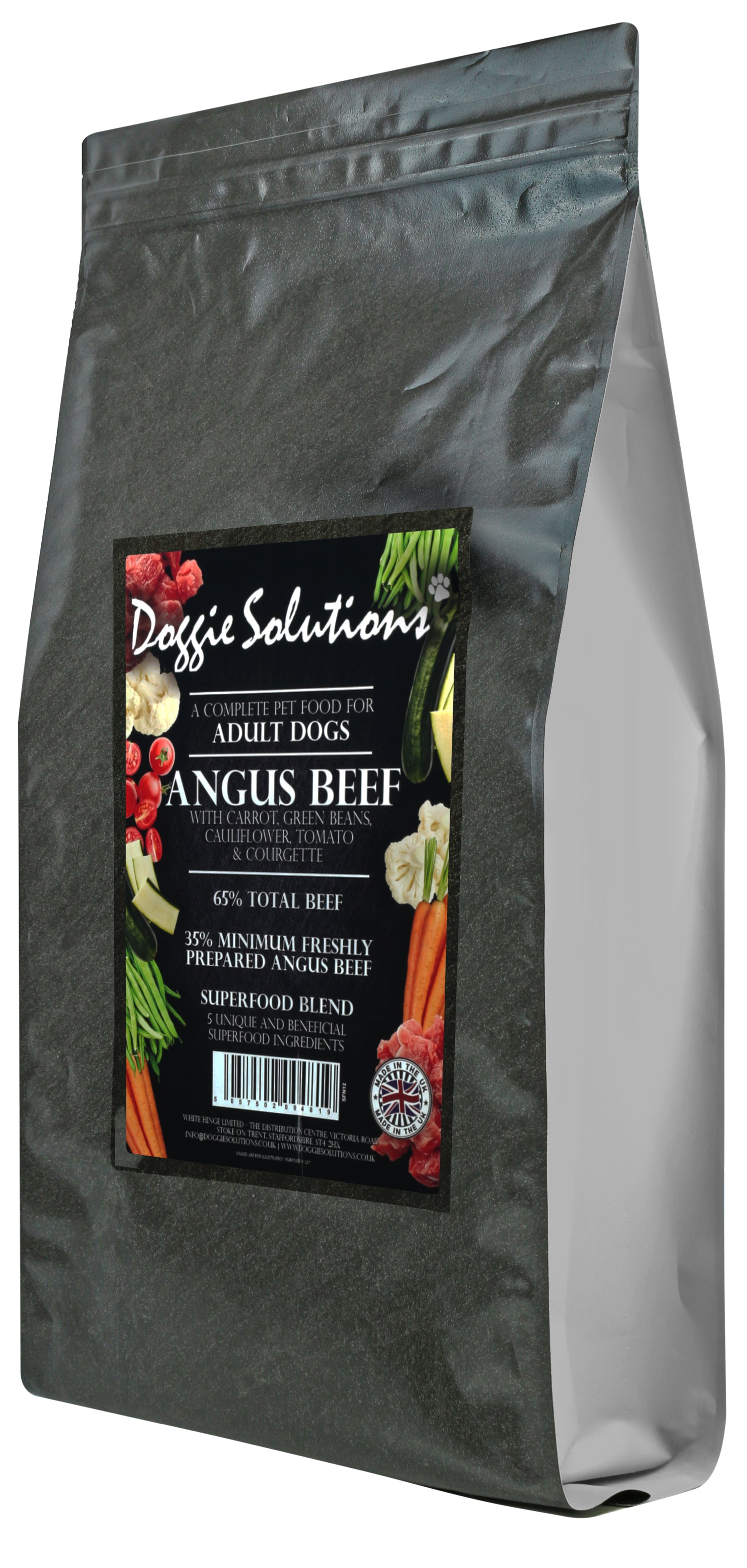 Image of Doggie Solutions Angus Beef With Carrot, Green Beans, Cauliflower, Tomato & Courgette Dog Food 2kg