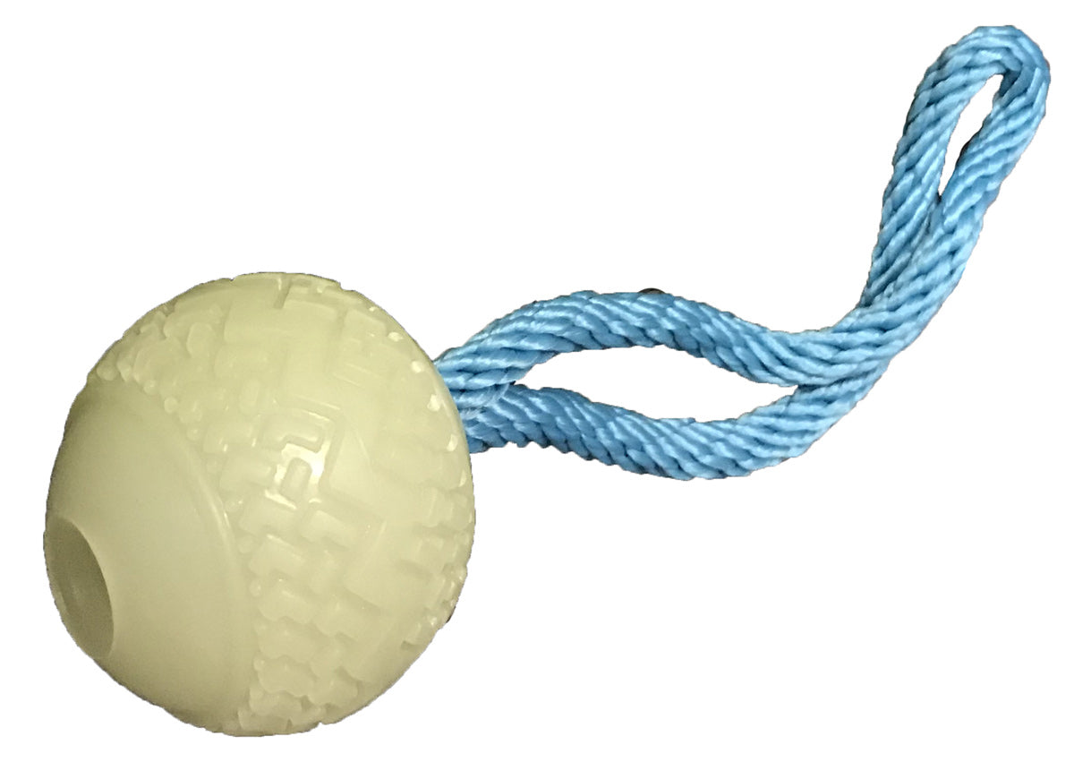 Image of Tuffs Glow Ball On Rope Dog Chew Toy
